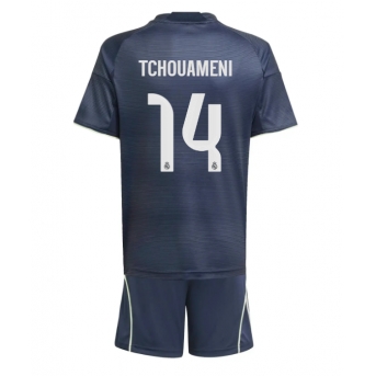 Real Madrid Aurelien Tchouameni #14 Maglia Gara Trasferta Repliche 2025-26 Bambino Maniche Corte